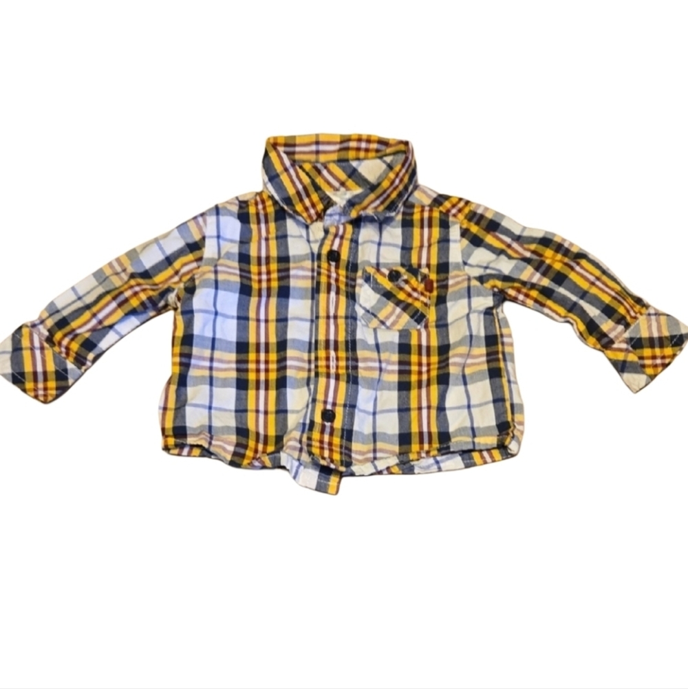 Baby Boy Plaid Button Up Shirt Cute Long Sleeve Newborn 0-3 Months | Fall Outfit
